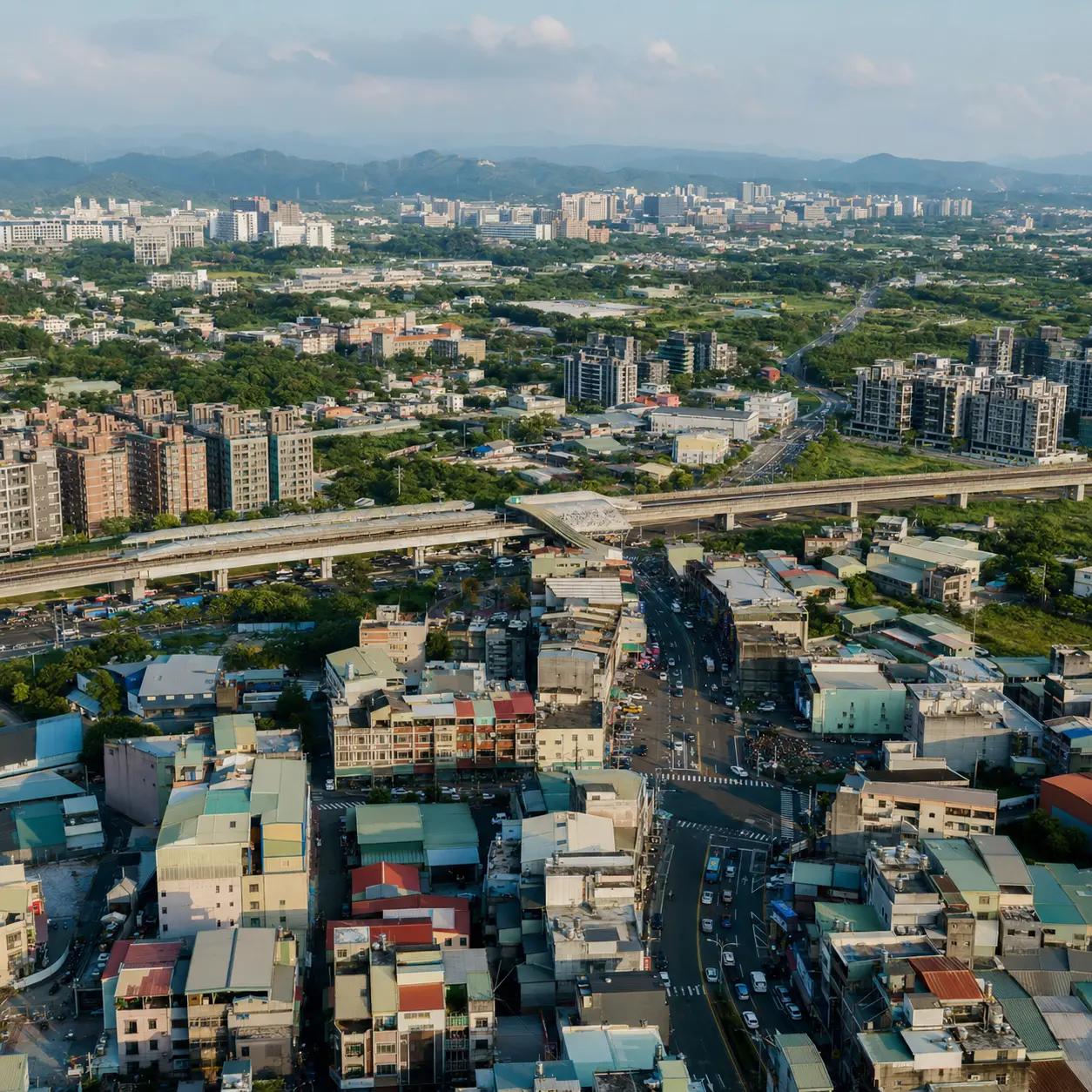 竹南頭份新竹竹北成熟市區與新興住宅區生活圈空拍