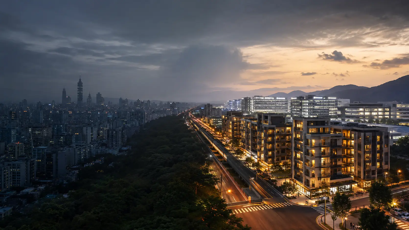 全國房市與竹科在地市場差異原創情境圖