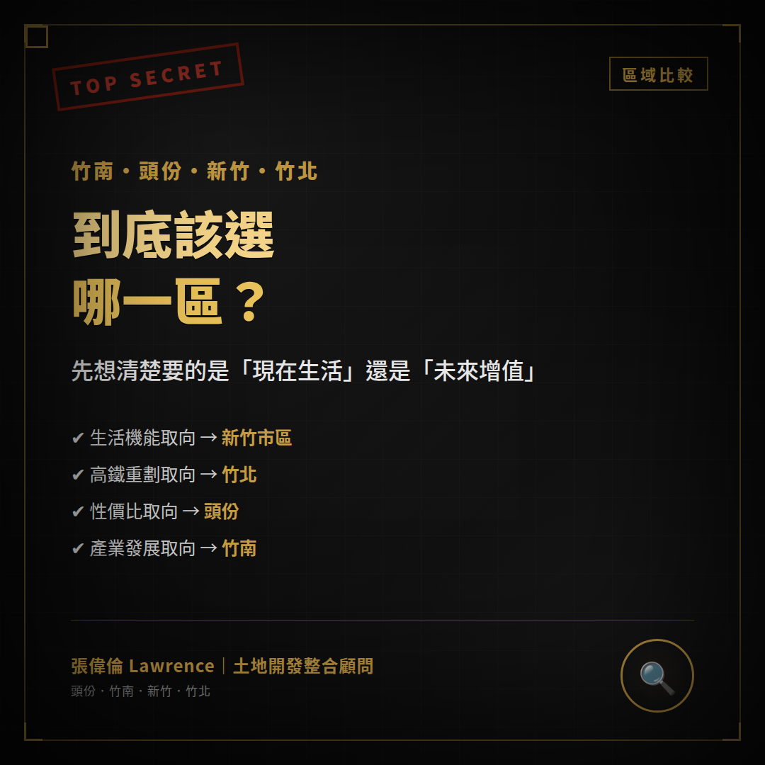 竹南、頭份、新竹、竹北怎麼選？生活機能與產品差異一次比較