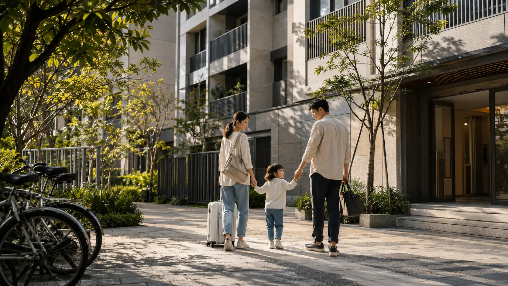 青松－華廈區竹北住宅生活情境原創示意圖，非實際建案外觀