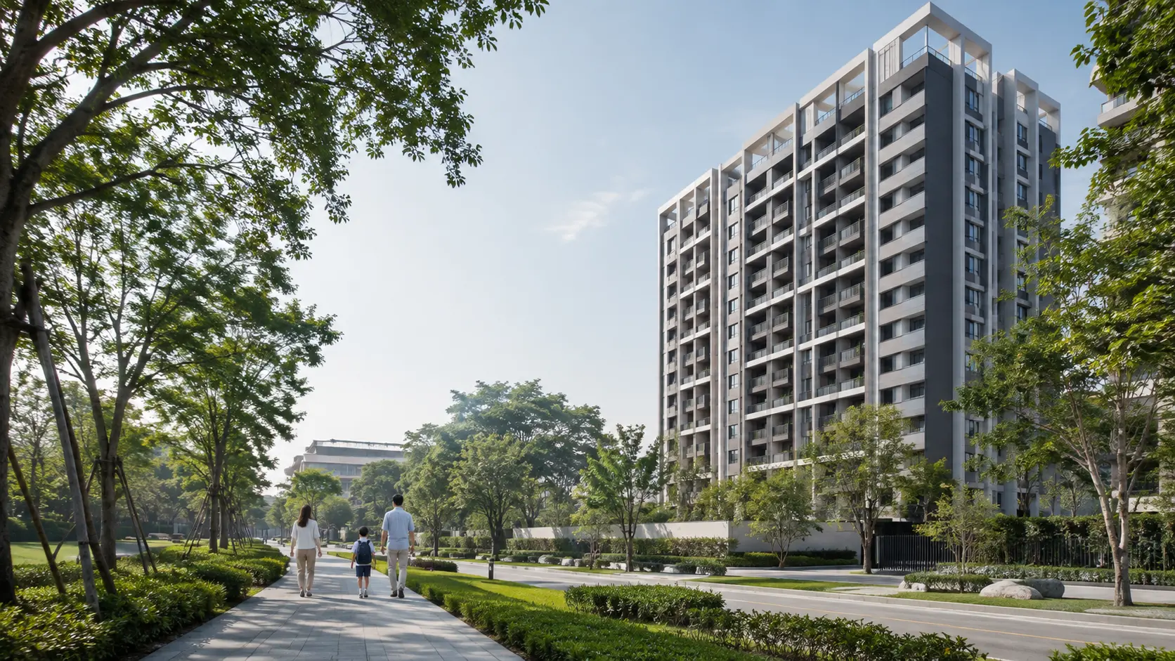文畫功邸新竹住宅生活情境原創示意圖，非實際建案外觀