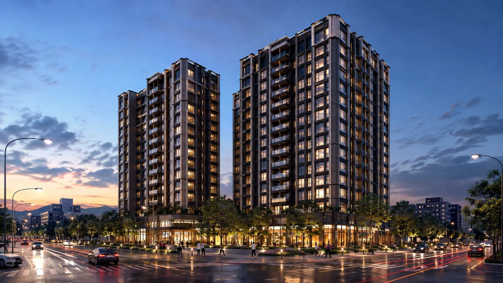 富麗賀頭份住宅情境原創示意圖,非實際建案外觀