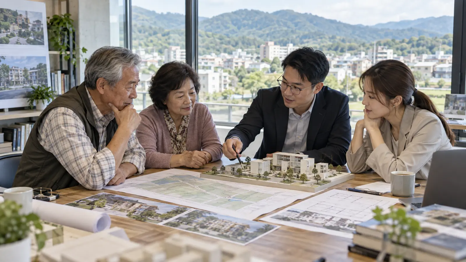 苗栗地主家庭與建築及土地專業人員比較合建自建出售方案