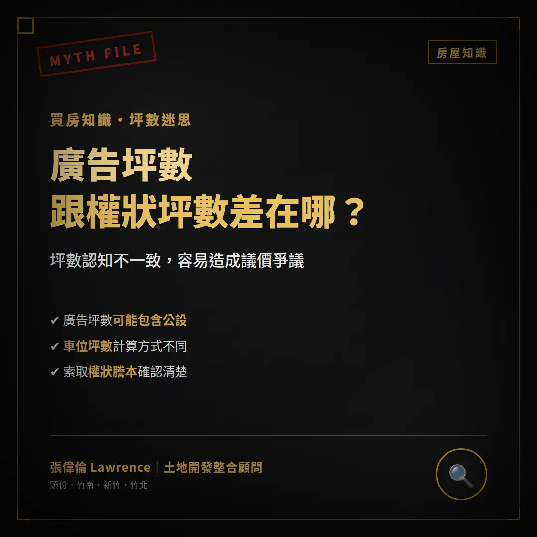 廣告坪數與權狀坪數差異