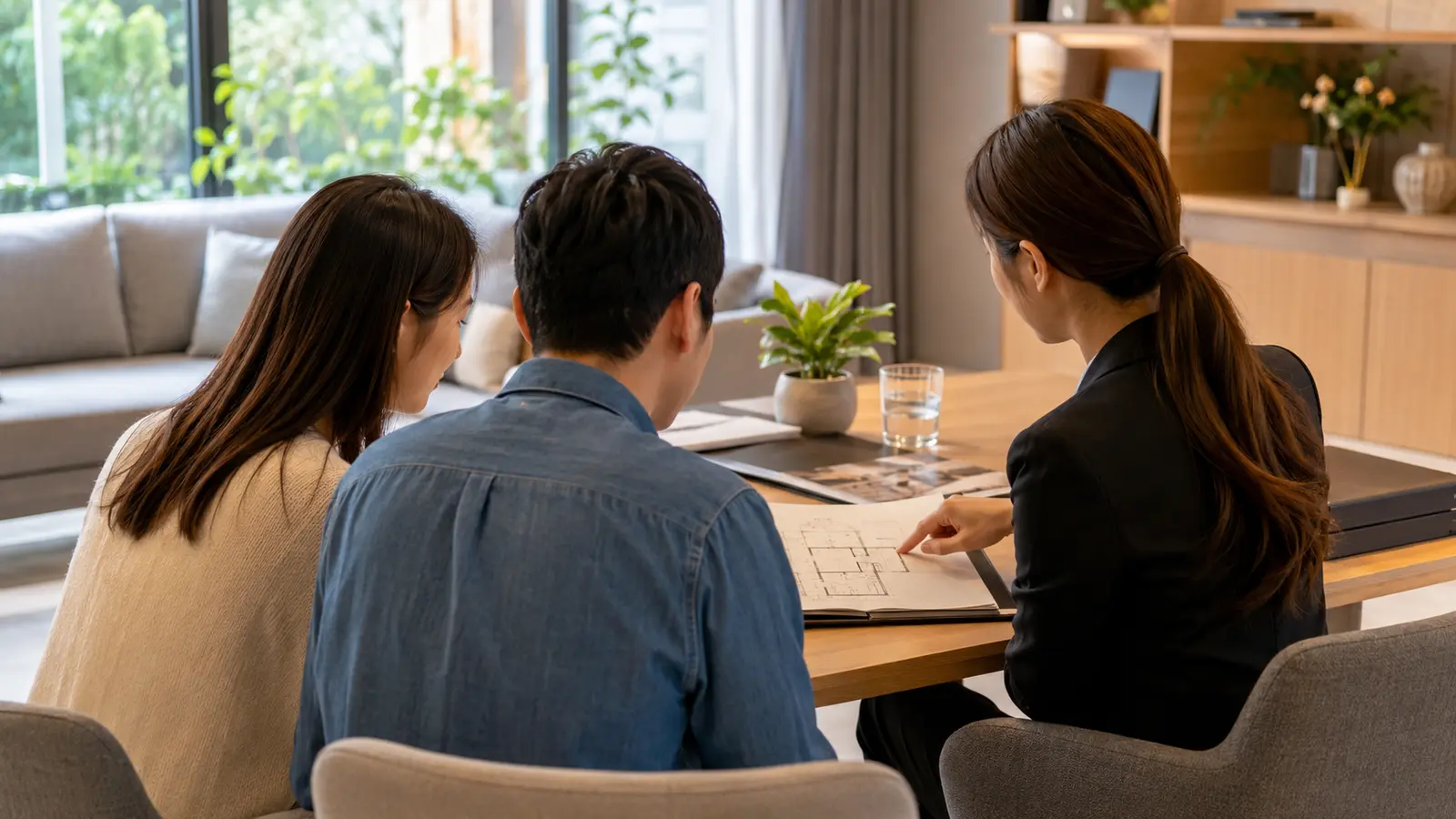 親友合資買房,登記在誰名下要先想清楚客戶背影諮詢情境照