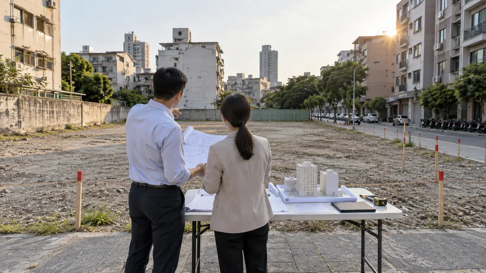 建蔽率、容積率怎麼查?土地可建面積試算與常見落差的台灣土地實務攝影情境圖