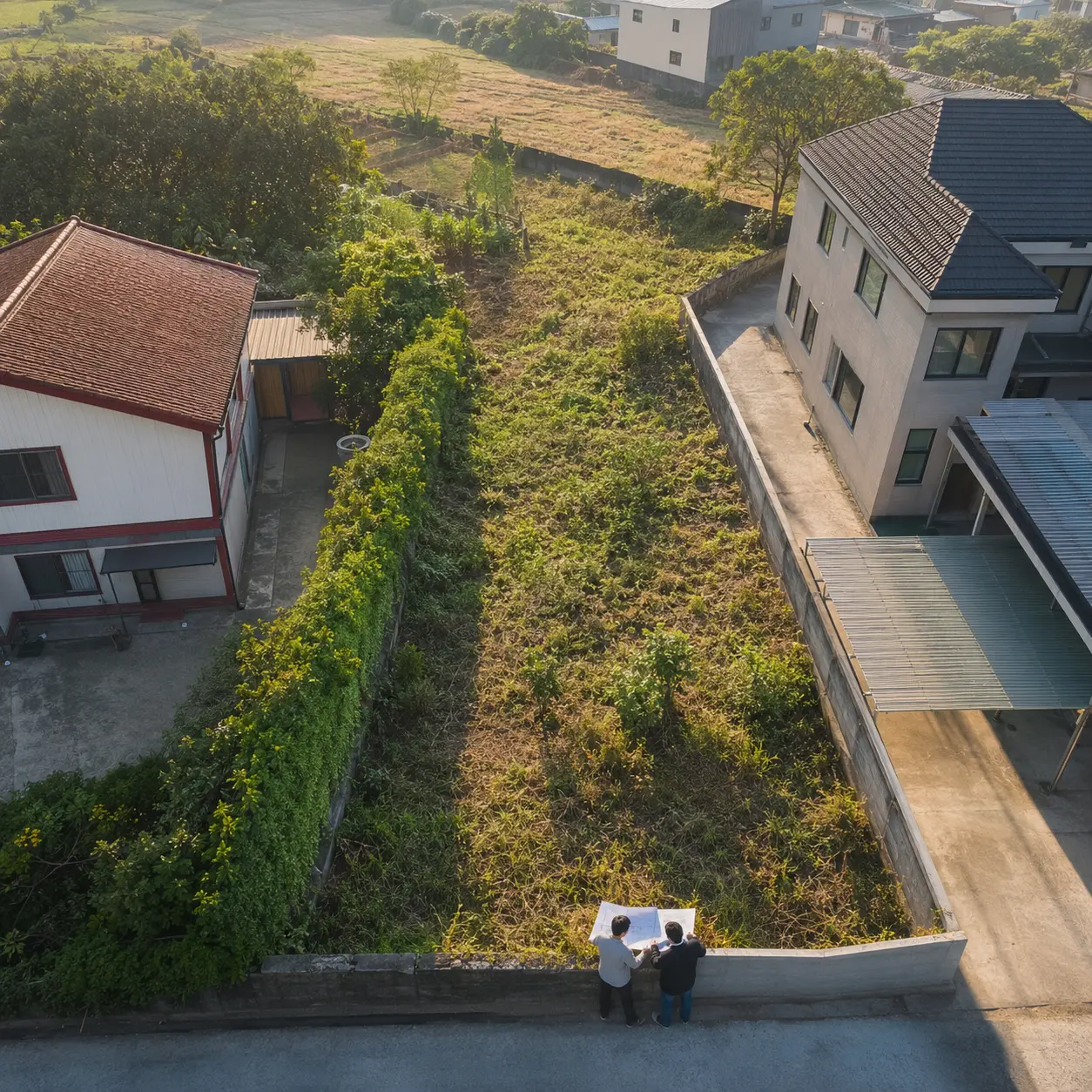 竹南頭份狹長不規則土地與鄰地合併評估情境