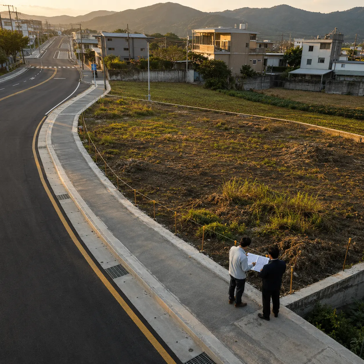 道路拓寬部分徵收後形成不規則剩餘土地的現場評估