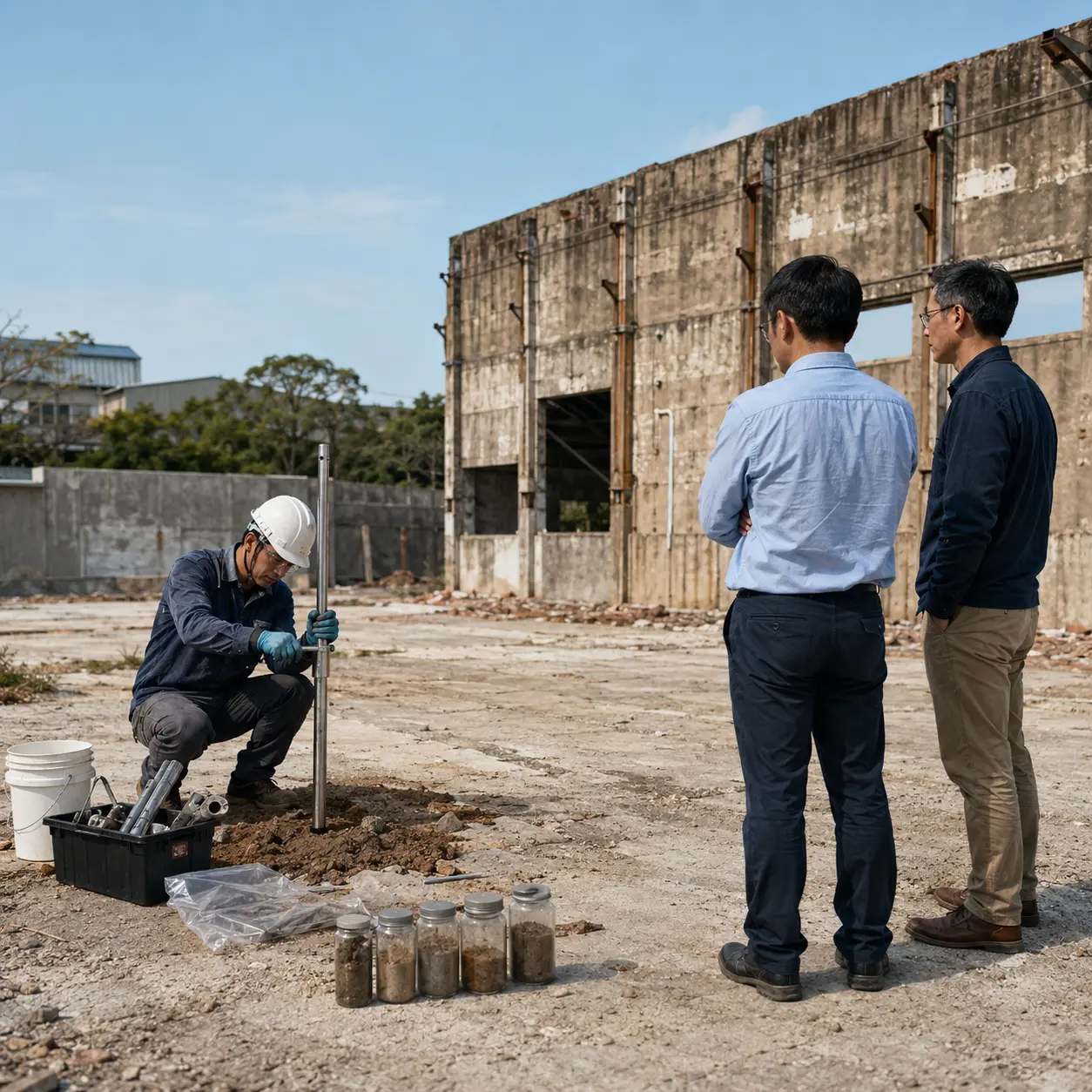 舊工廠土地進行土壤採樣與環境盡職調查