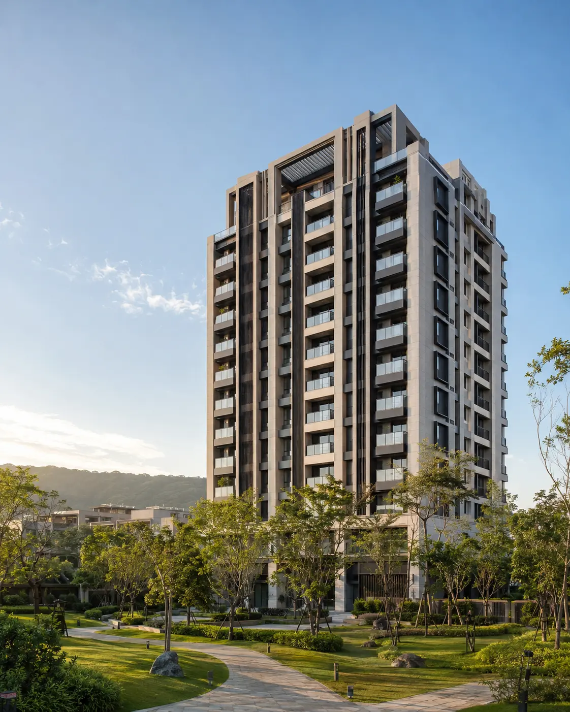 竹北現代住宅生活情境示意圖,非知心畫建築外觀