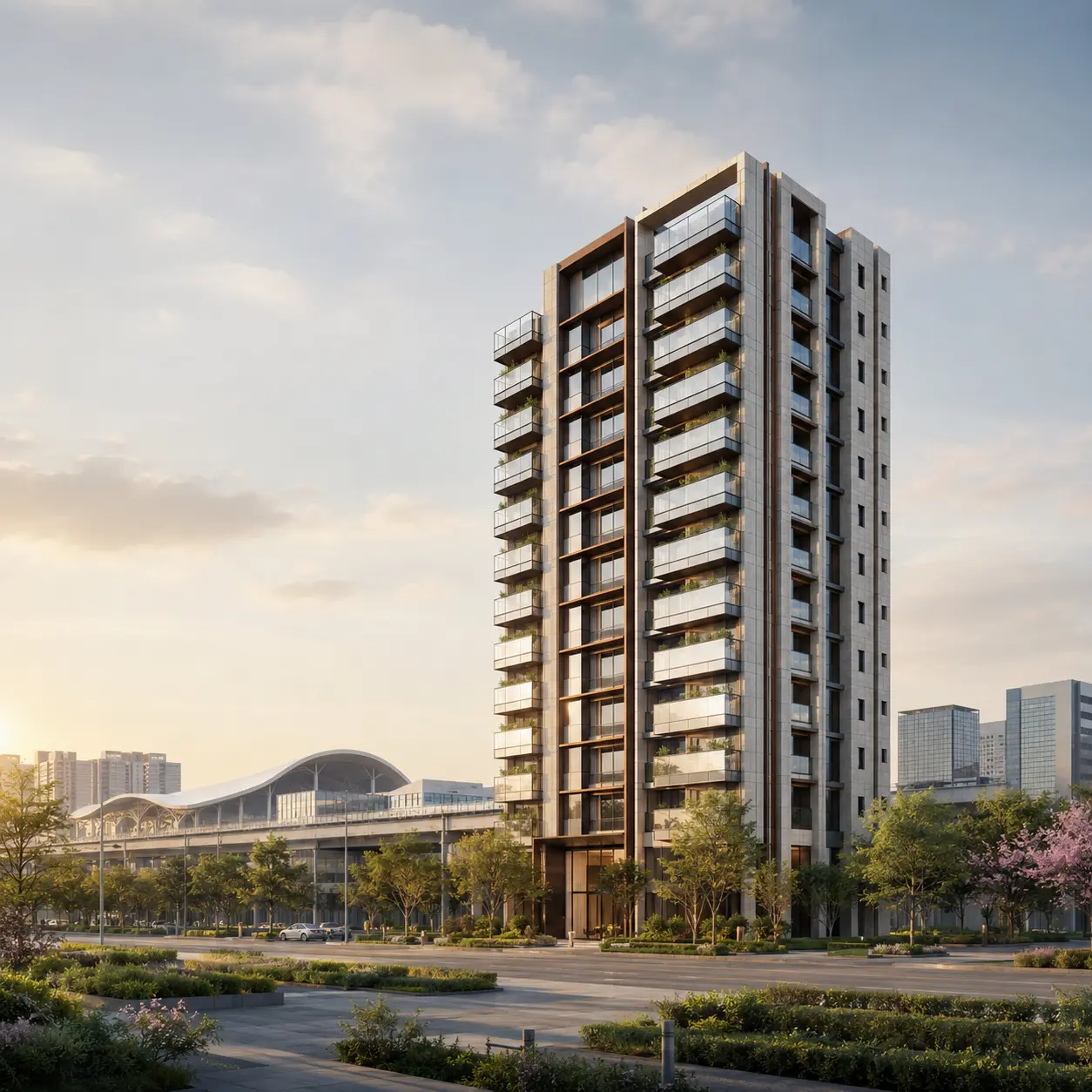 太睿SPRING竹北預售屋與竹北高鐵特區建築情境示意