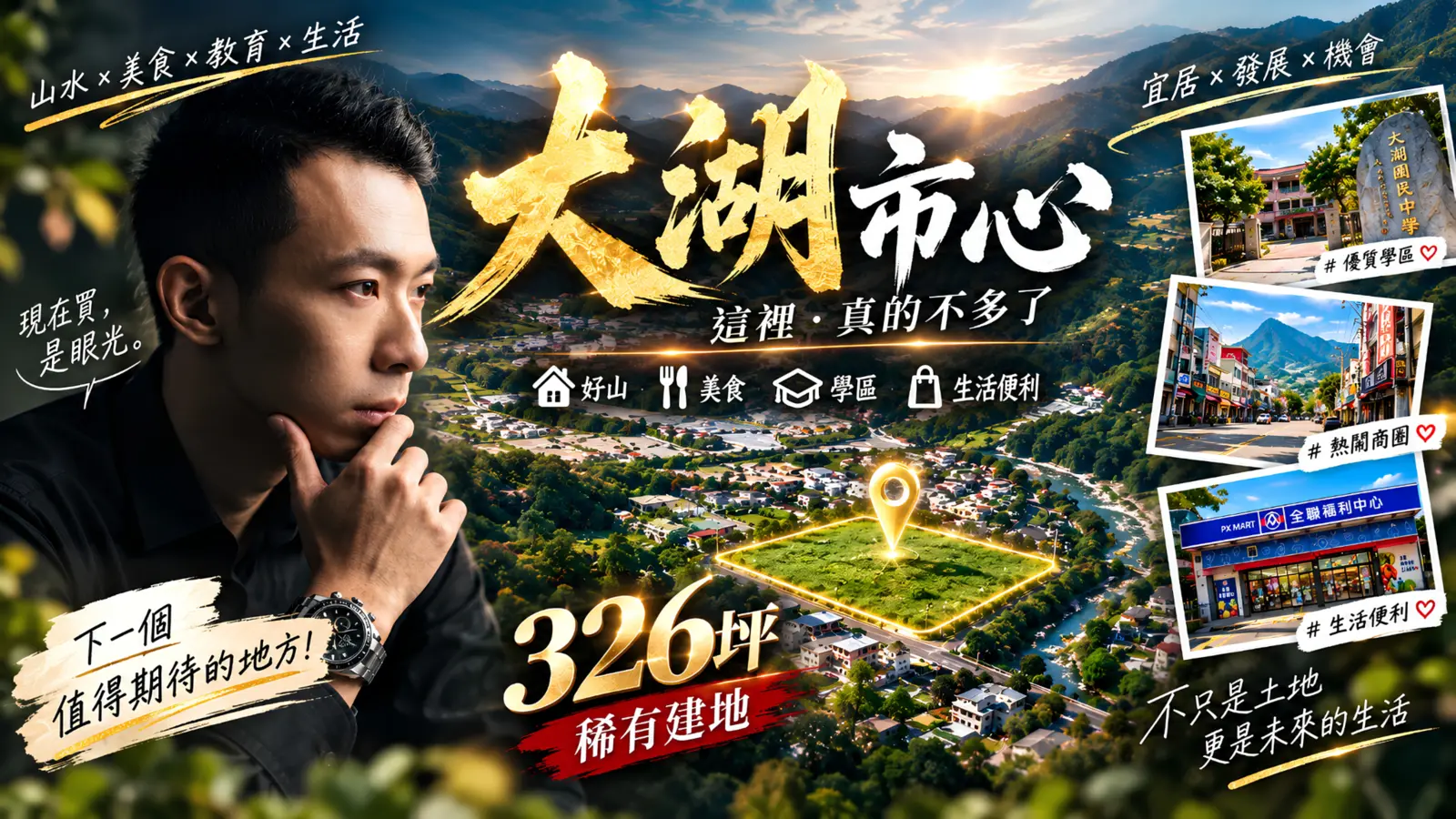苗栗大湖326坪市中心學區臨路方正角地專任案件